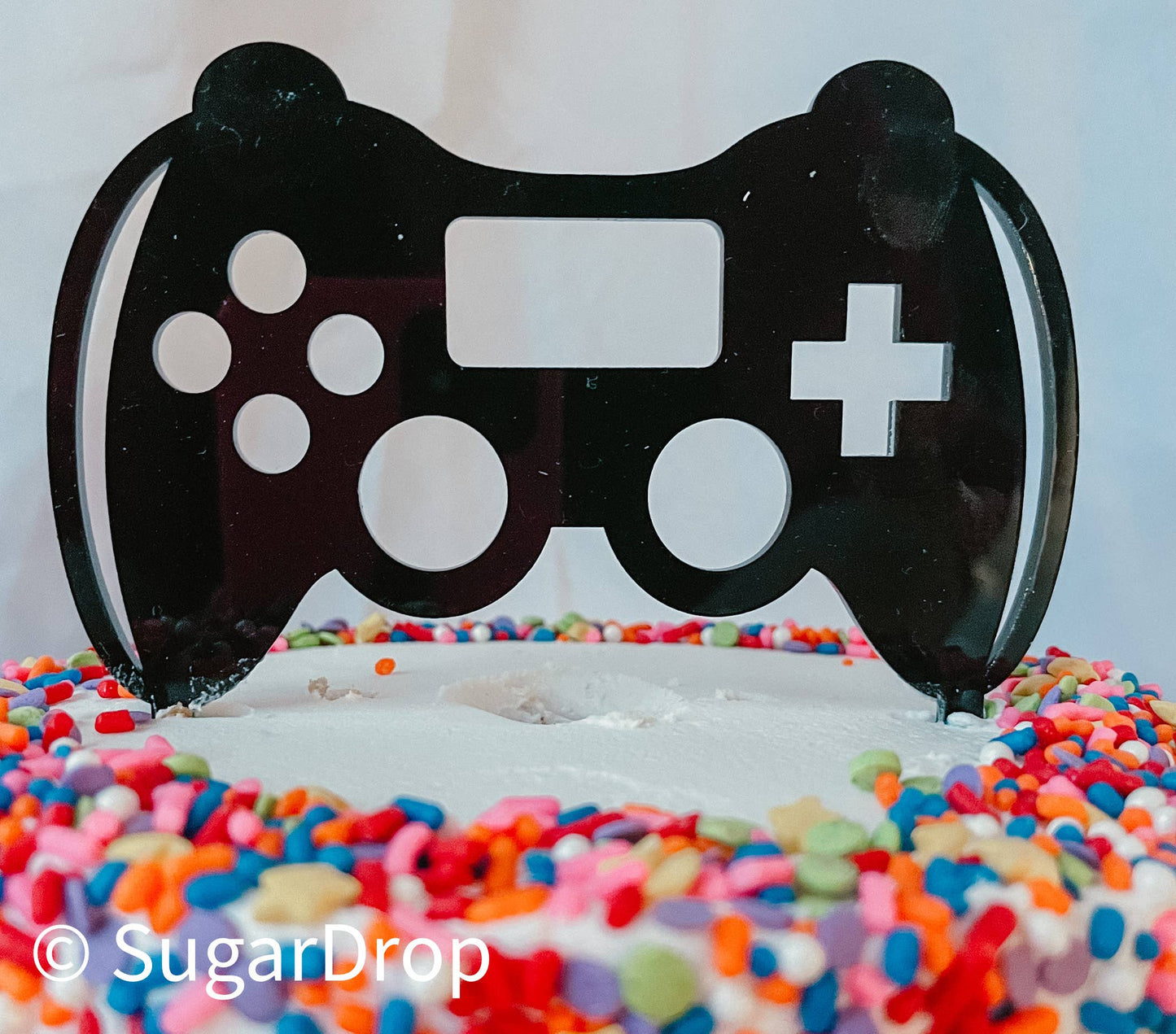 Black Controller Acrylic Cake Topper