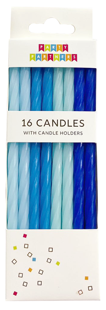 Blue Spiral 16 Candle Set