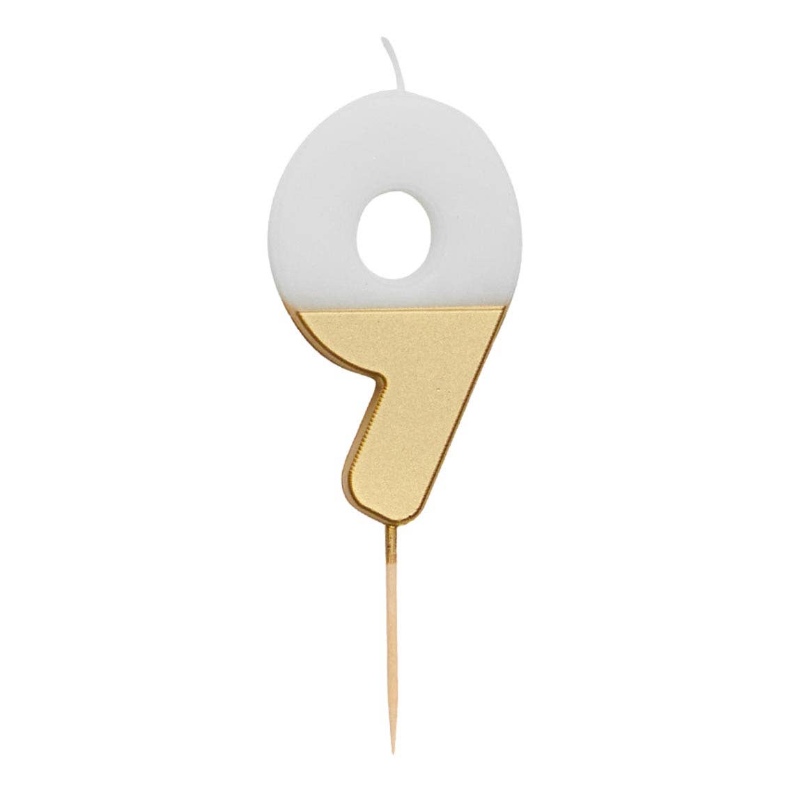 White & Gold Birthday Number Candles | 0-9 | Single |: 5