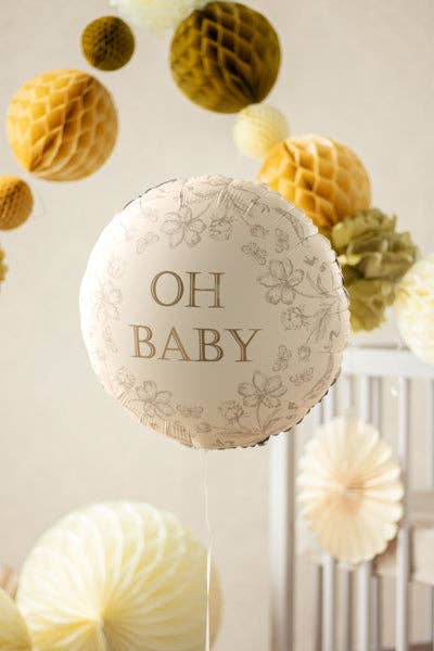 Oh Baby Round Mylar Balloon 18 in.