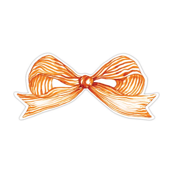 RosanneBeck Collections - Handpainted Orange Striped Bow Die-Cut Accents