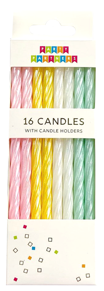 Pearl Pastel Spiral 16 Candle Set