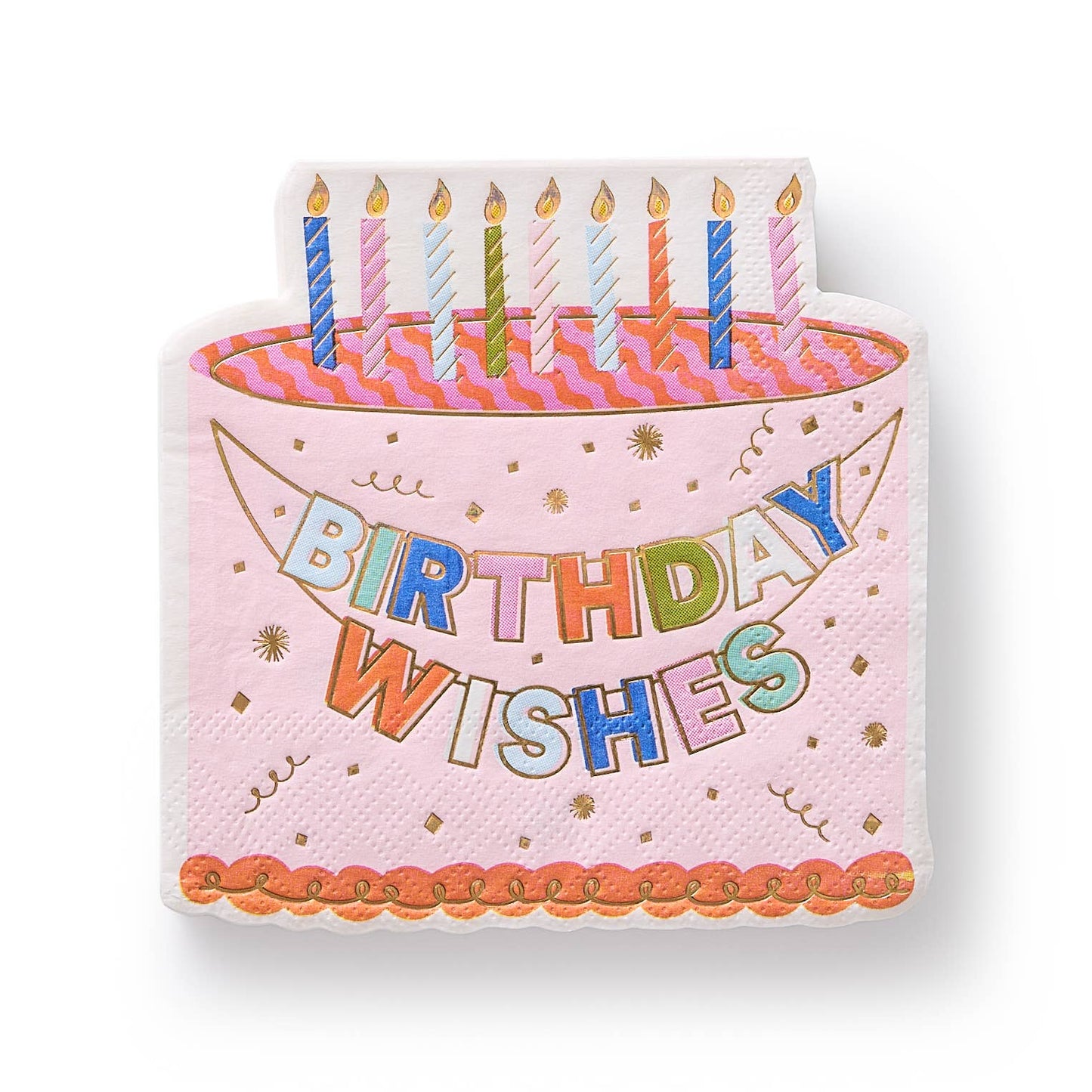Birthday Wishes Diecut Cake Napkin Set