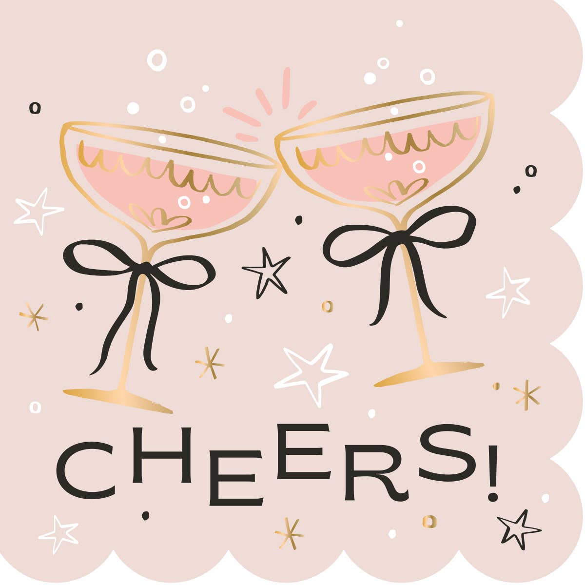 Cocktail Napkins | Cheers Bows - Foil - 20ct: Default Title