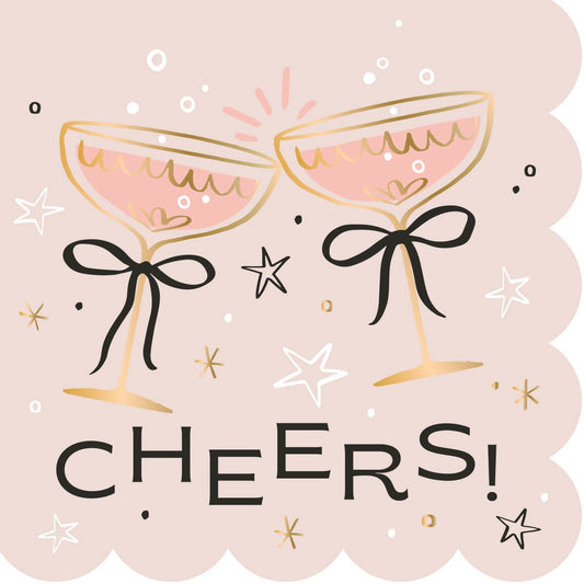 soiree-sisters - Holiday Cocktail Napkins | Cheers Bows - Foil - 20ct: Default Title