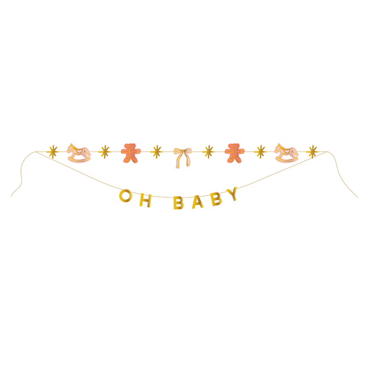 Oh Baby Party Banner Set- Pink