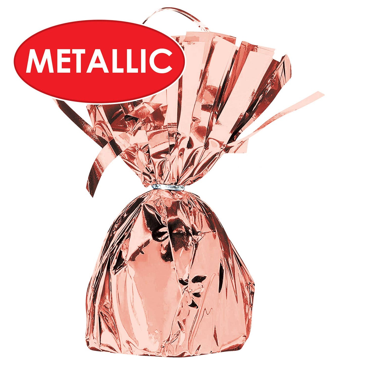 Beistle - Rose Gold Metallic Wrapped Balloon Weight , 6 oz