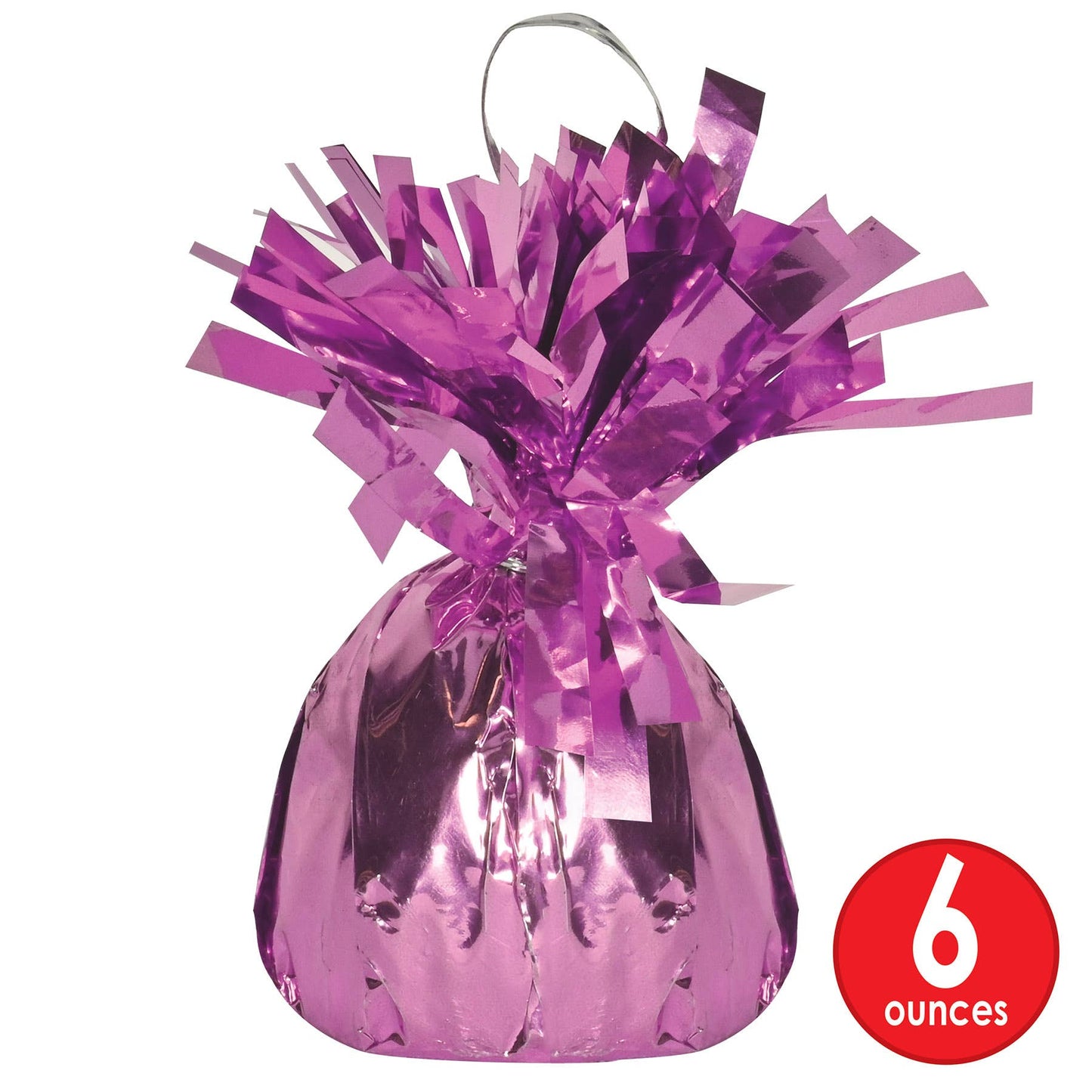 Beistle - Metallic Wrapped Balloon Weight - Pink, 6 oz