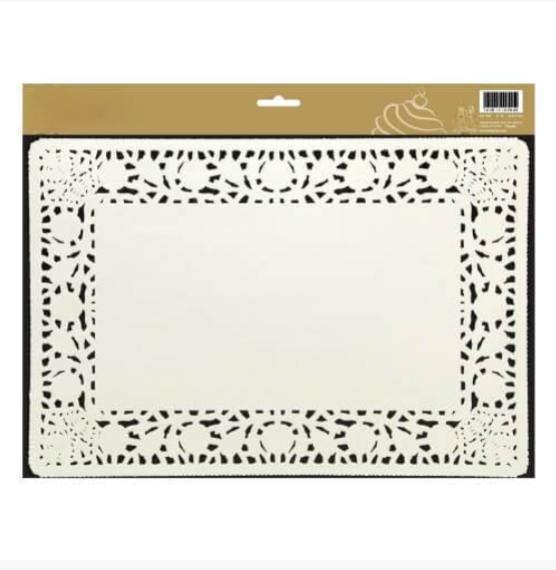10"x14" White Lace Doily | Elegant Rectangular Table Décor