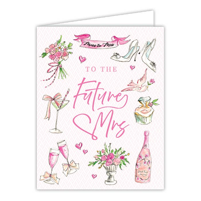 Handpainted To The Future Mrs. Bridal Icons Greeting Card