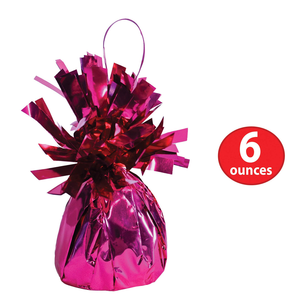 Beistle - Metallic Wrapped Balloon Weight, Cerise, 6 oz