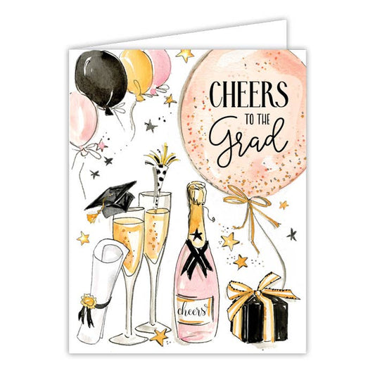 Cheers To The Grad Balloons And Champagne Greeting Card