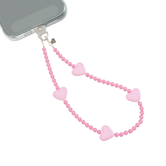 VELVET CAVIAR - Phone Charm Wristlet - Pink Heart