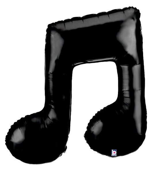 Music Note Double Black 40" mylar balloon