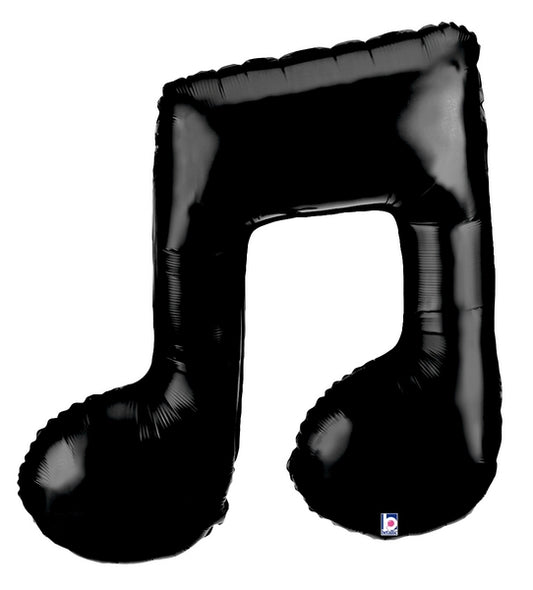 Music Note Double Black 40" mylar balloon