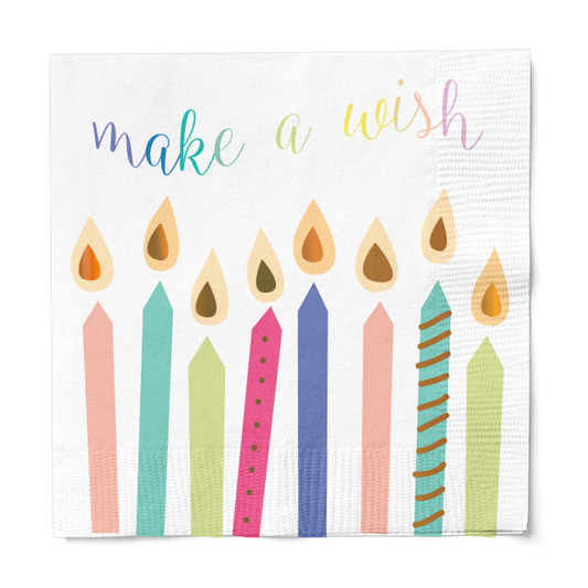 Lunch Napkin Birthday Candles 2 Ply/16pk