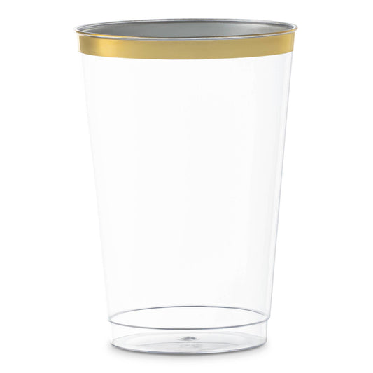 12 oz. Clear with Metallic Gold Rim Tumblers