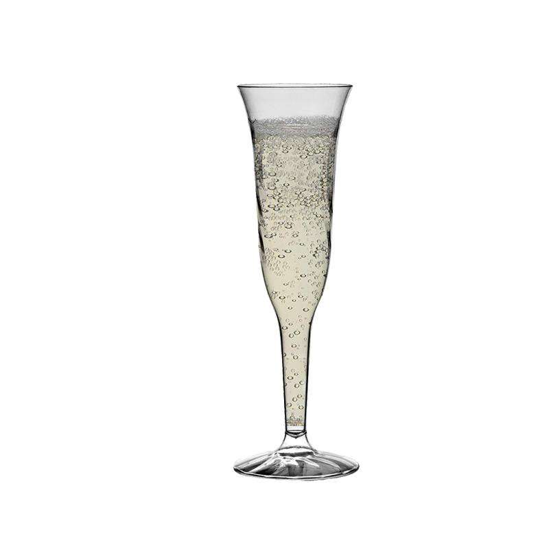 5 oz. Clear Plastic Champagne Flutes - 8 in each pack