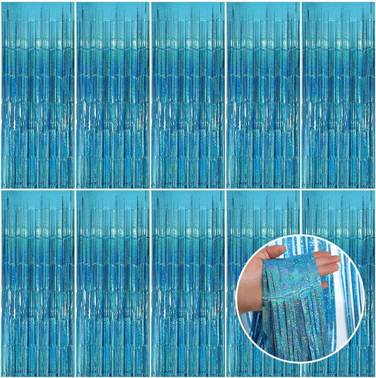 Foil Fringe Curtains/Party Streamers - Blue