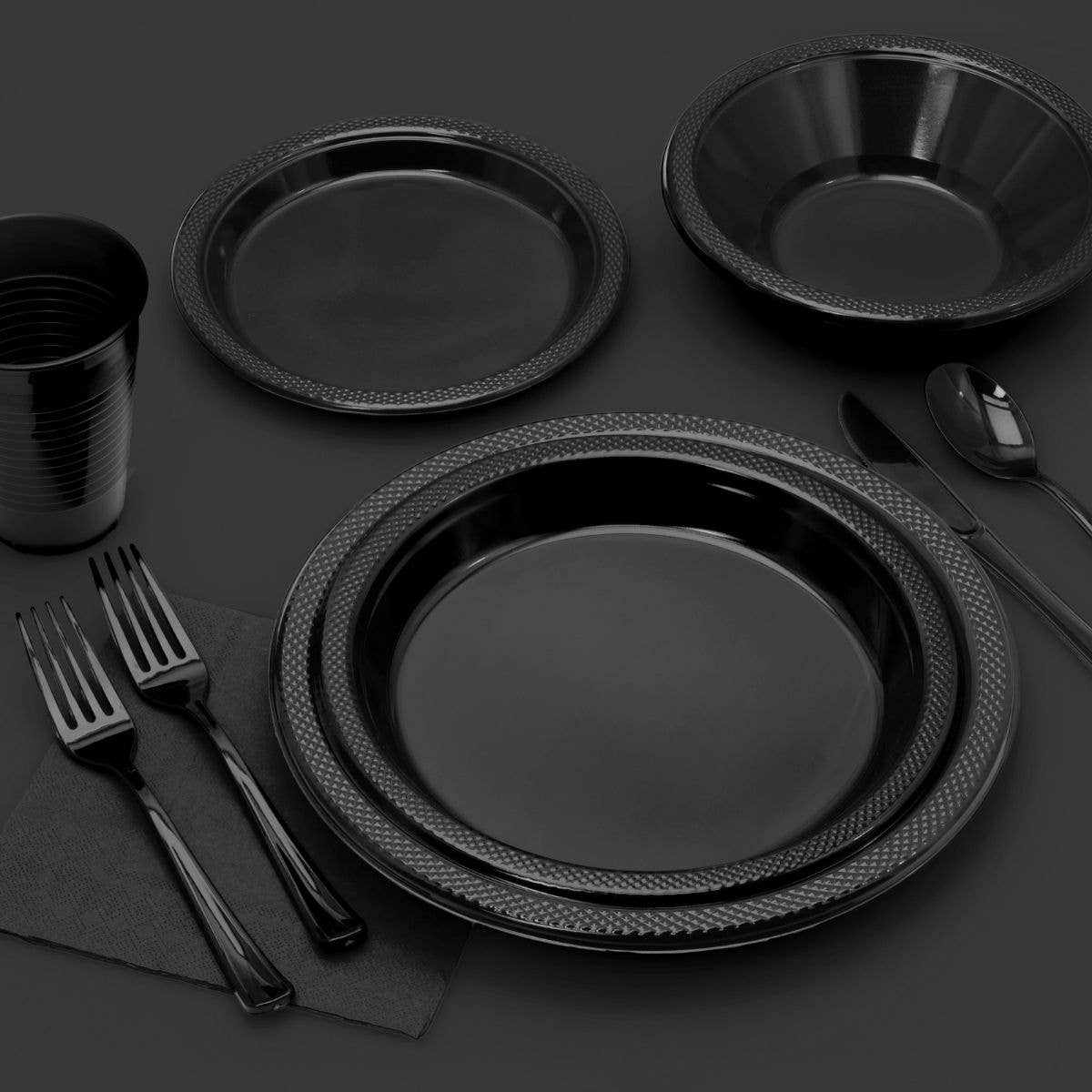 12 Oz. Black Plastic Cups - 50 Ct.: 12 oz. / Black
