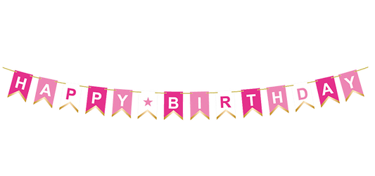Pink Happy Birthday Banner