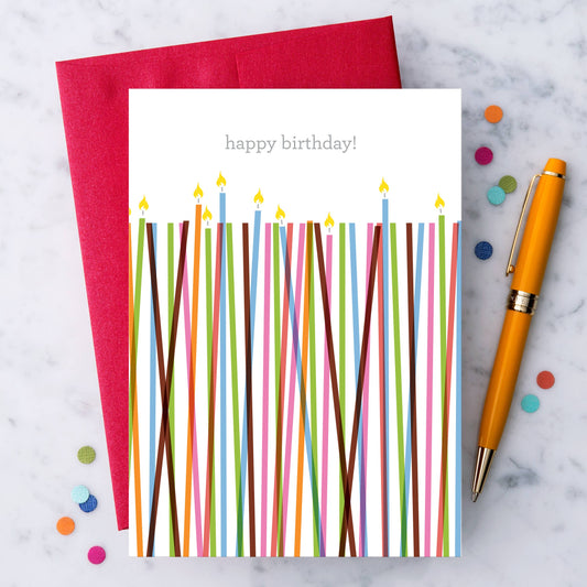 "Happy Birthday” candles greeting card