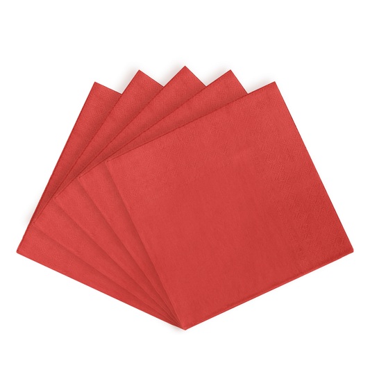 Red Paper Luncheon  Napkins - 50 Ct.: Red / 13 in. x 13 in.