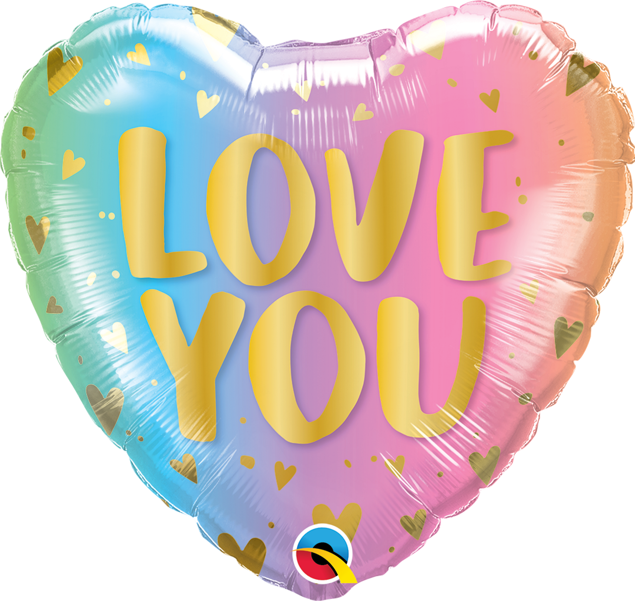 18" Love You Pastel Ombre & Hearts Mylar Balloon