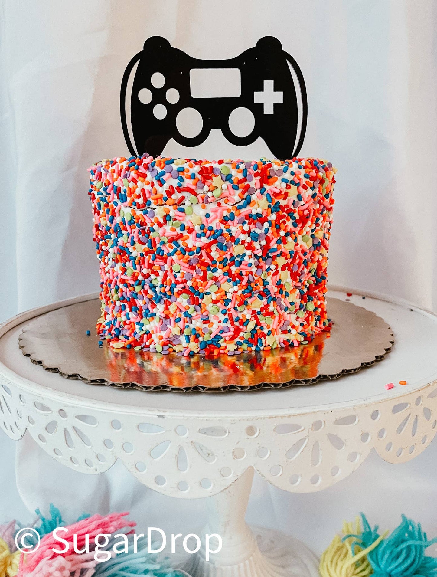 Black Controller Acrylic Cake Topper