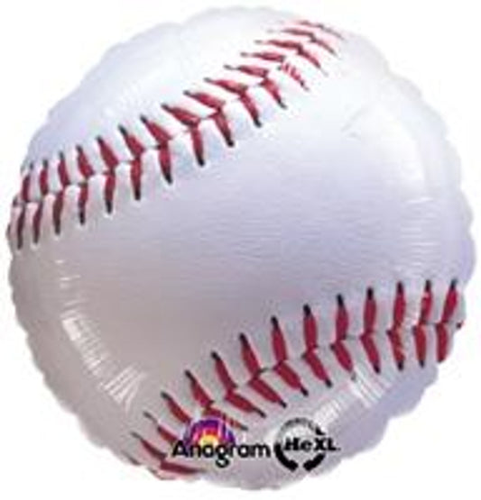 18" Sports White Baseball Championship mylar balloon