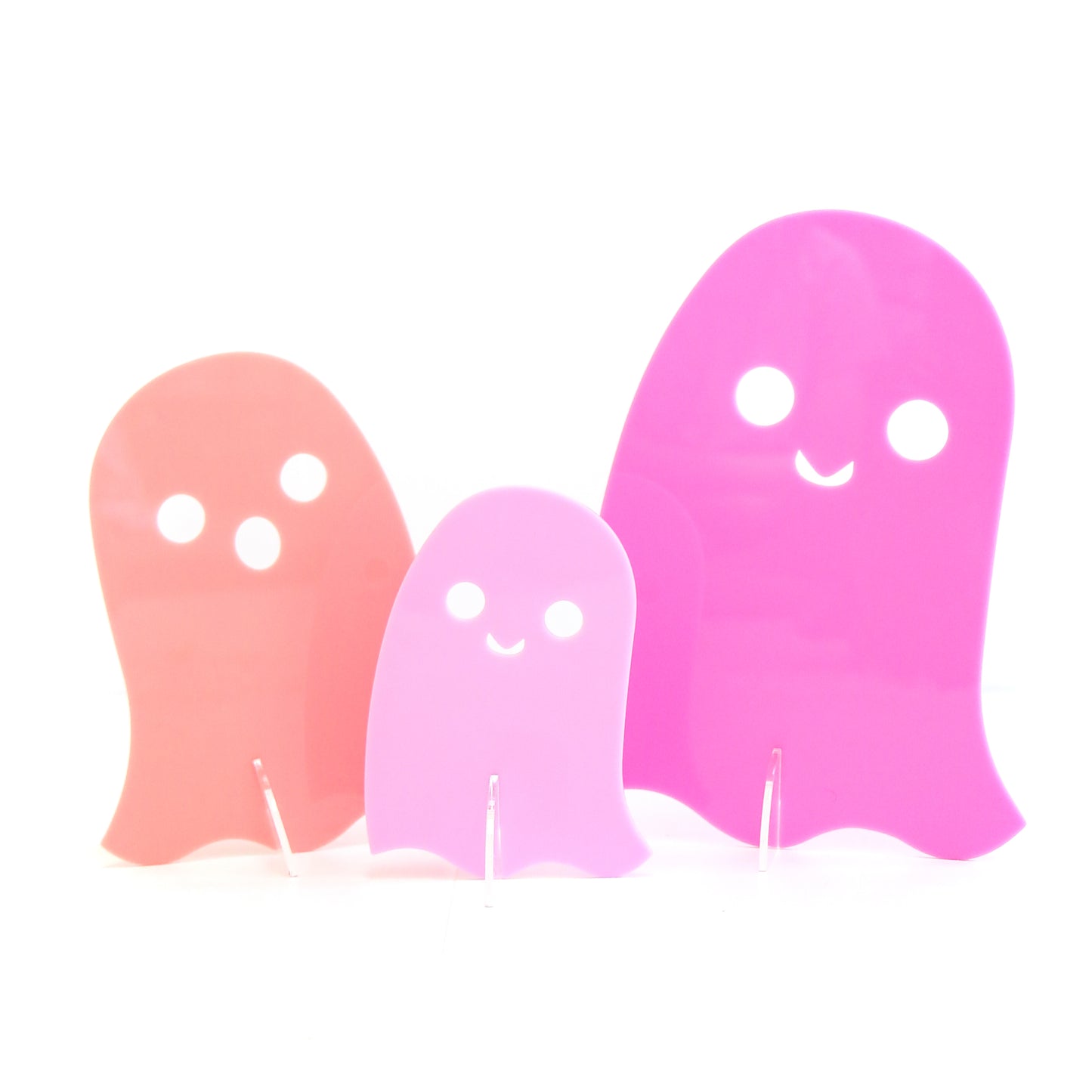 Pink Set Opaque Acrylic Ghost Decorations