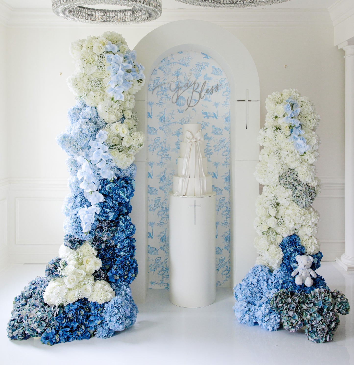 Arch Backdrops - Blue Toile- Rental