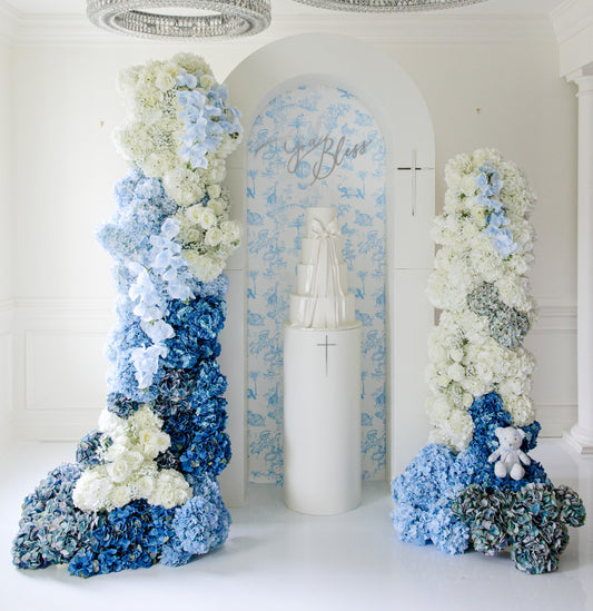 Arch Backdrops - Blue Toile- Rental