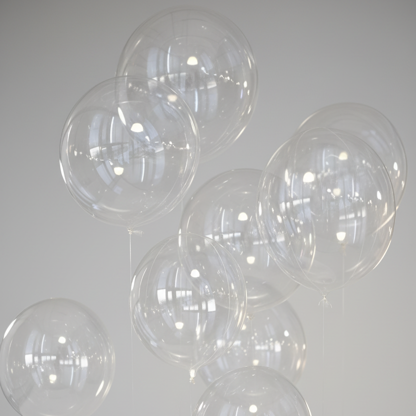 18" Clear/Transparent Balloons - Floating
