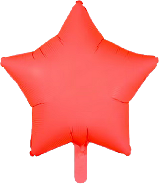 Star Neon Red Mylar Balloon
