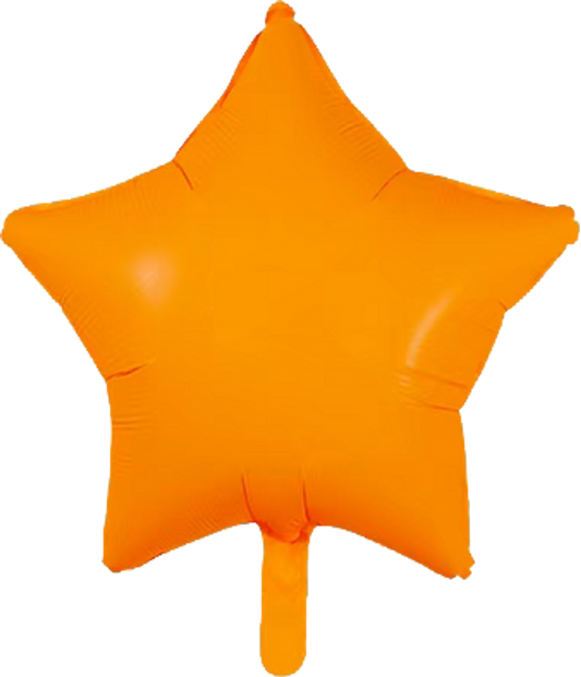 Star Neon Orange Mylar Balloon