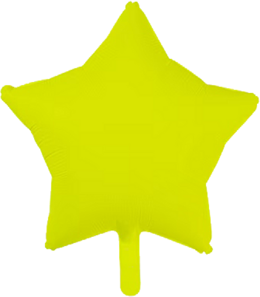 Star Neon Yellow Mylar Balloon