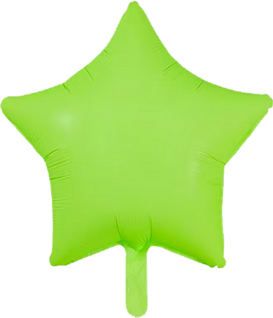 Star Neon Green Mylar Balloon