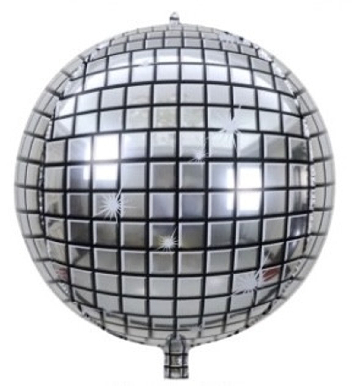 Disco Ball Silver/Black Sphere 22" Mylar balloon