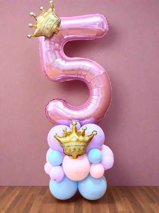 Custom Standing Balloon With Crown Accents