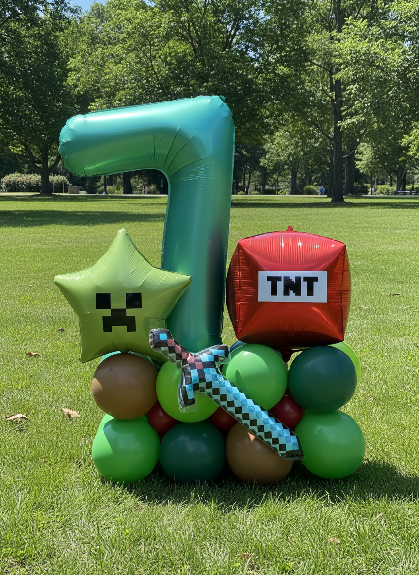 Minecraft Theme Balloon Arrangement