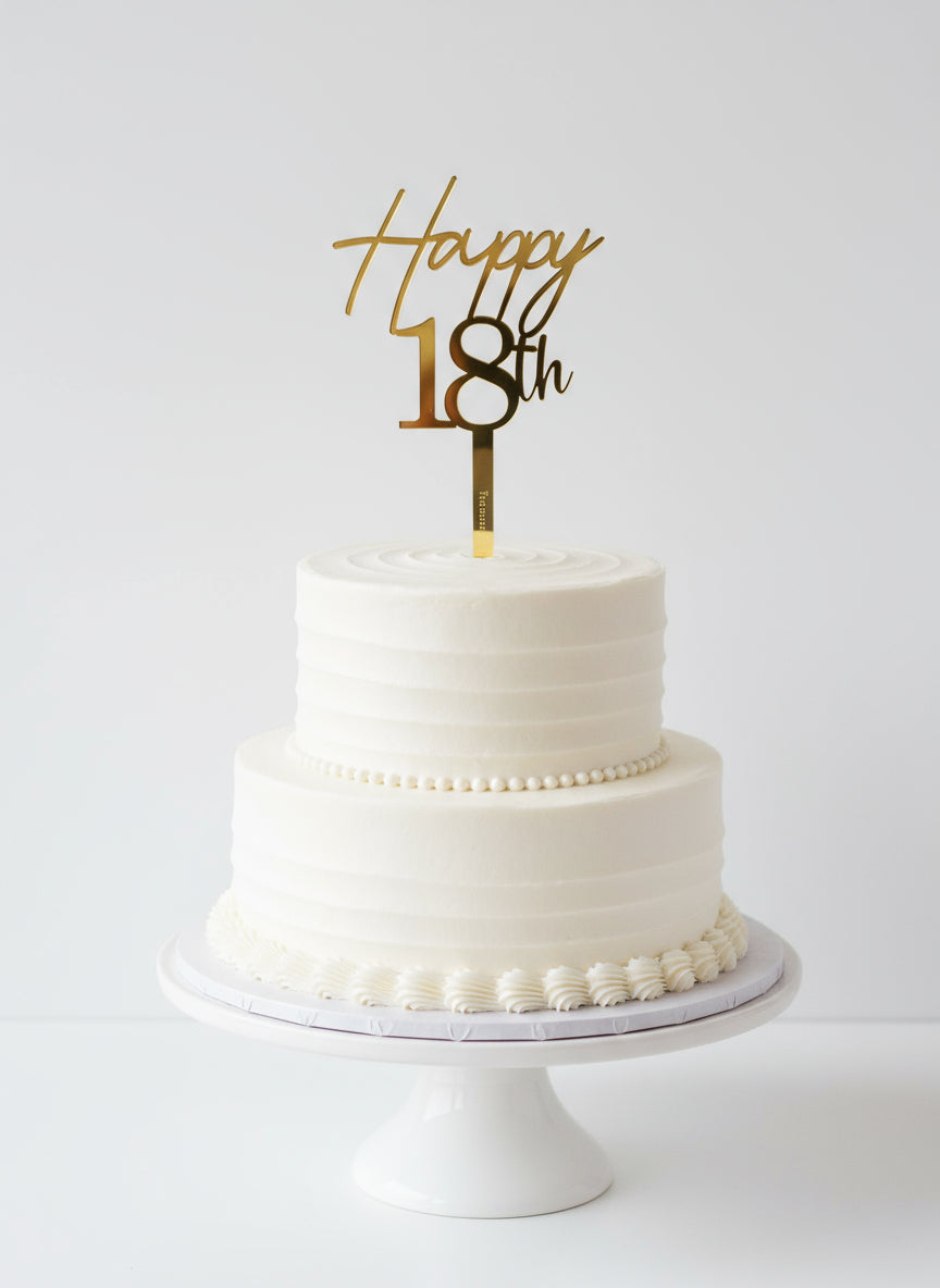 Acrylic Gold 18th Birthday - Cake Topper