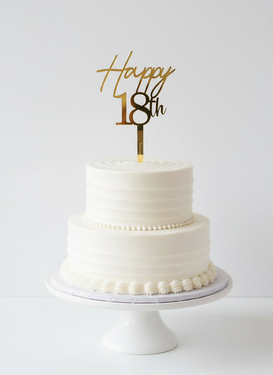 Acrylic Gold 18th Birthday - Cake Topper