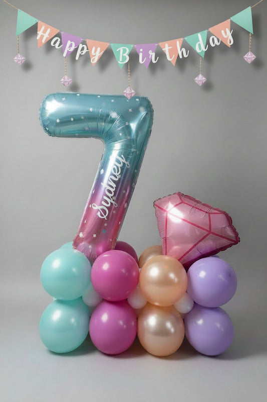 Gem Theme Stacked Balloon
