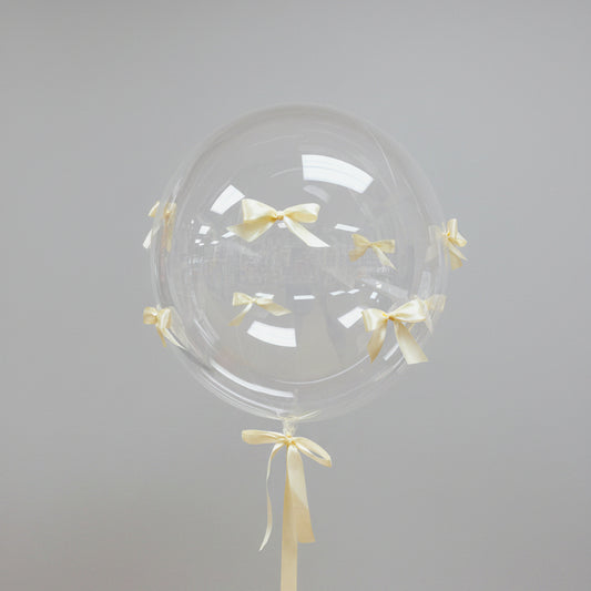 Clear Balloon with Satin Bows (coquette )