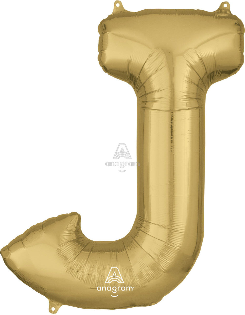 34"A White Gold Letter J Mylar Balloon