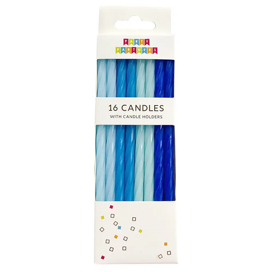 Blue Spiral 16 Candle Set