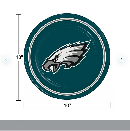 Philadelphia Eagles 10 inch Paper Plates, 85 count