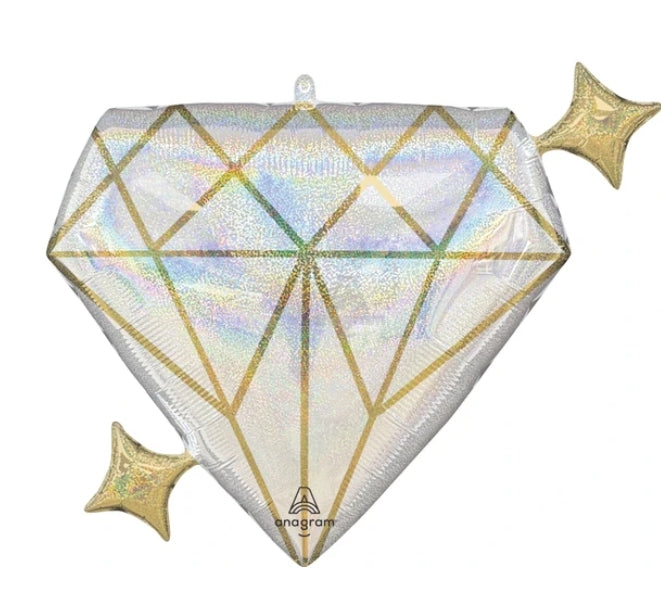 27" Bride To Be Diamond Holographic Mylar Balloon