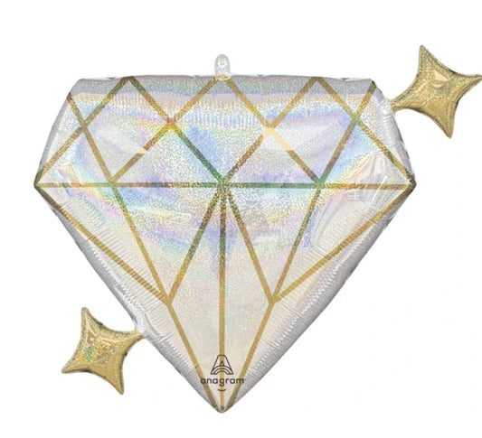 27" Bride To Be Diamond Holographic Mylar Balloon